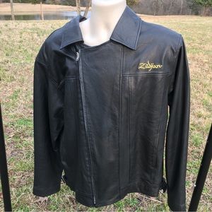 ZILDJIAN Leather Jacket**Drummer Musician Black Leather Jacket**VERY RARE Sz M